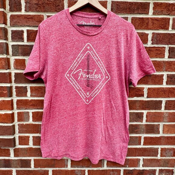 Lucky Brand Other - Lucky Brand x Fender T-Shirt Adult Large Heather Red Casual Grunge